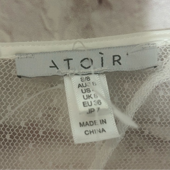 Atoir White Sheer Asymmetrical Dress with Ruffles NWOT - Picture 9 of 13